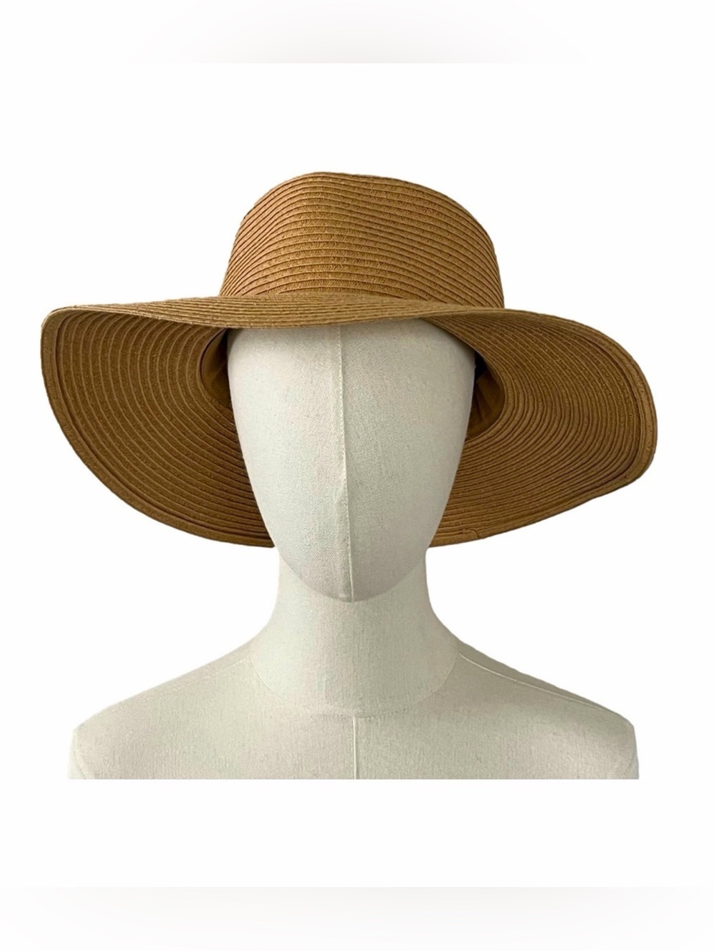 Old Navy Paper Straw Wide Brim Sun Hat Tan S/M Beach Boho - Picture 2 of 10
